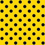 Polka Dots - Black on Gold Yellow ScrapBook Page 12  x 12 