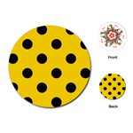 Polka Dots - Black on Gold Yellow Playing Cards (Round)