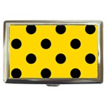 Polka Dots - Black on Gold Yellow Cigarette Money Case