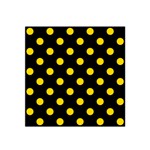 Polka Dots - Gold Yellow on Black Satin Bandana Scarf