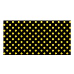 Polka Dots - Gold Yellow on Black Satin Shawl