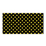 Polka Dots - Gold Yellow on Black Satin Wrap
