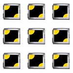 Polka Dots - Gold Yellow on Black Mega Link Italian Charm (9 pack)