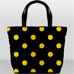 Polka Dots - Gold Yellow on Black Bucket Bag