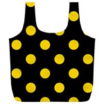 Polka Dots - Gold Yellow on Black Full Print Recycle Bag (XL)
