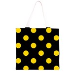 Polka Dots - Gold Yellow on Black Grocery Light Tote Bag