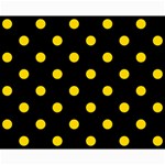 Polka Dots - Gold Yellow on Black Collage 8  x 10 