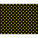 Polka Dots - Gold Yellow on Black Collage 11  x 14 