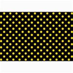 Polka Dots - Gold Yellow on Black Collage 12  x 18 