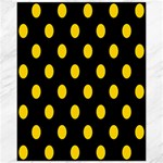 Polka Dots - Gold Yellow on Black Canvas 11  x 14 