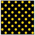 Polka Dots - Gold Yellow on Black Canvas 12  x 12 