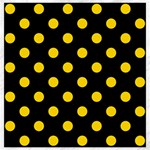 Polka Dots - Gold Yellow on Black Canvas 20  x 20 