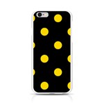 Polka Dots - Gold Yellow on Black Apple iPhone 6/6S Silicone Case (Transparent)