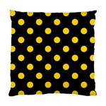 Polka Dots - Gold Yellow on Black Standard Cushion Case (Two Sides)