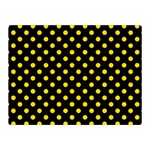 Polka Dots - Gold Yellow on Black Double Sided Flano Blanket (Mini)