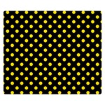 Polka Dots - Gold Yellow on Black Double Sided Flano Blanket (Small)