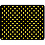 Polka Dots - Gold Yellow on Black Fleece Blanket (Medium) (One Side)