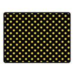 Polka Dots - Gold Yellow on Black Double Sided Fleece Blanket (Small) (Two Sides)