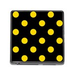 Polka Dots - Gold Yellow on Black Memory Card Reader (Square)
