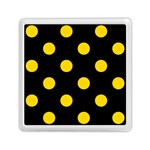 Polka Dots - Gold Yellow on Black Memory Card Reader with Storage (Square)
