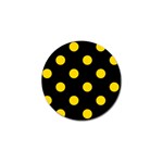 Polka Dots - Gold Yellow on Black Golf Ball Marker (10 pack)