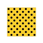 Polka Dots - Black on Banana Yellow Satin Bandana Scarf