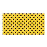 Polka Dots - Black on Banana Yellow Satin Wrap