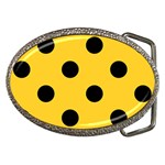 Polka Dots - Black on Banana Yellow Belt Buckle