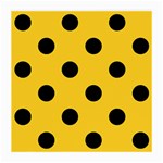 Polka Dots - Black on Banana Yellow Medium Glasses Cloth (2 Sides)