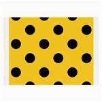 Polka Dots - Black on Banana Yellow Large Glasses Cloth (2 Sides)