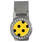 Polka Dots - Black on Banana Yellow Money Clip (CZ)