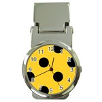 Polka Dots - Black on Banana Yellow Money Clip Watch