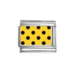 Polka Dots - Black on Banana Yellow Italian Charm (9mm)