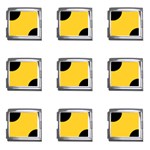 Polka Dots - Black on Banana Yellow Mega Link Italian Charm (9 pack)