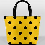 Polka Dots - Black on Banana Yellow Bucket Bag