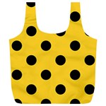 Polka Dots - Black on Banana Yellow Full Print Recycle Bag (XL)