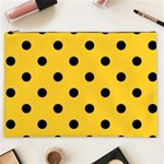 Polka Dots - Black on Banana Yellow Cosmetic Bag (XXL)