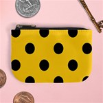 Polka Dots - Black on Banana Yellow Mini Coin Purse