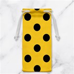 Polka Dots - Black on Banana Yellow Jewelry Bag