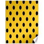 Polka Dots - Black on Banana Yellow Canvas 12  x 16 