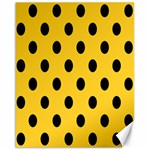 Polka Dots - Black on Banana Yellow Canvas 16  x 20 