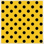 Polka Dots - Black on Banana Yellow Canvas 20  x 20 