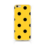 Polka Dots - Black on Banana Yellow Apple iPhone 6/6S Silicone Case (Transparent)