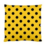 Polka Dots - Black on Banana Yellow Standard Cushion Case (One Side)