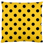Polka Dots - Black on Banana Yellow Large Cushion Case (Two Sides)