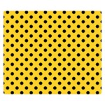 Polka Dots - Black on Banana Yellow Double Sided Flano Blanket (Small)