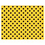 Polka Dots - Black on Banana Yellow Double Sided Flano Blanket (Medium)