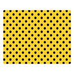 Polka Dots - Black on Banana Yellow Double Sided Flano Blanket (Large)
