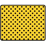 Polka Dots - Black on Banana Yellow Fleece Blanket (Medium) (One Side)