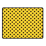 Polka Dots - Black on Banana Yellow Double Sided Fleece Blanket (Small) (Two Sides)